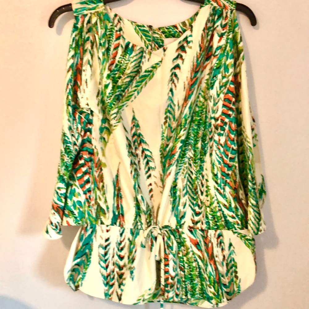 ECI Nordstrom Botanical Prink Kimono Sleeve Blouse